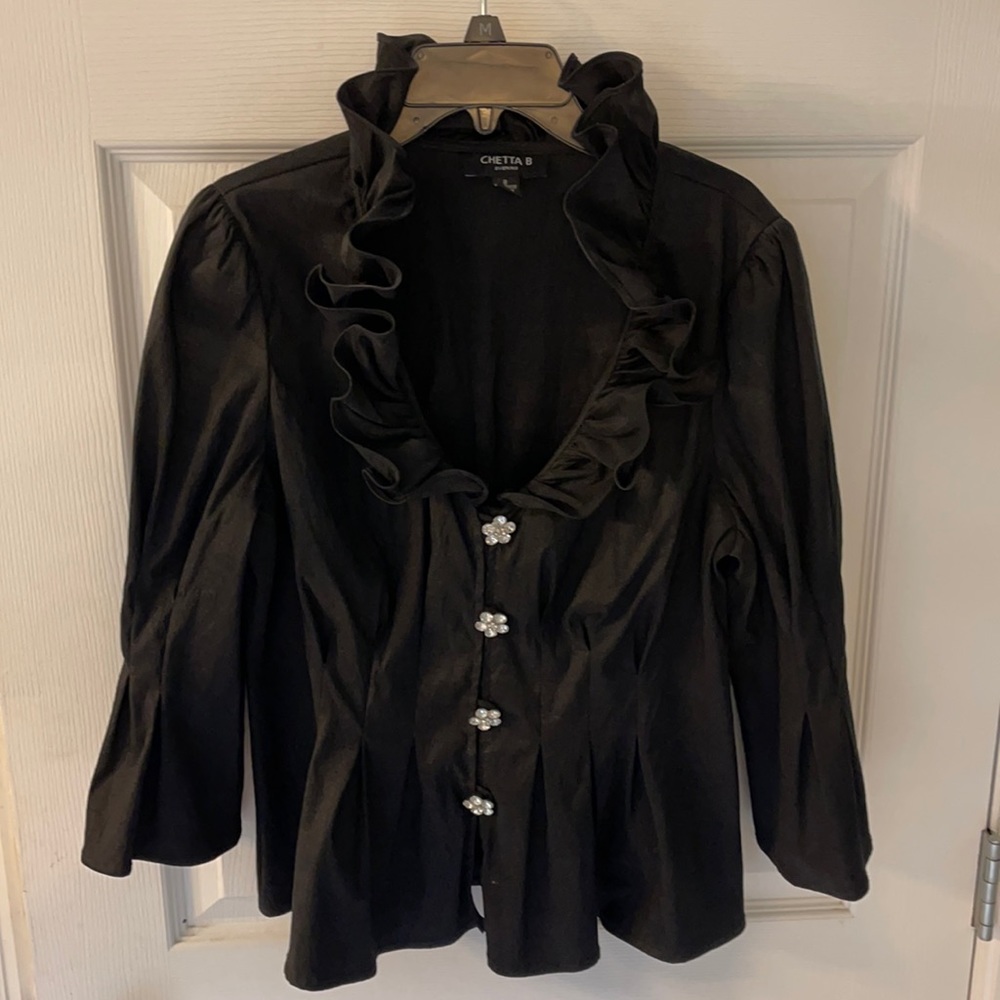 Black Dressy Evening Top!
